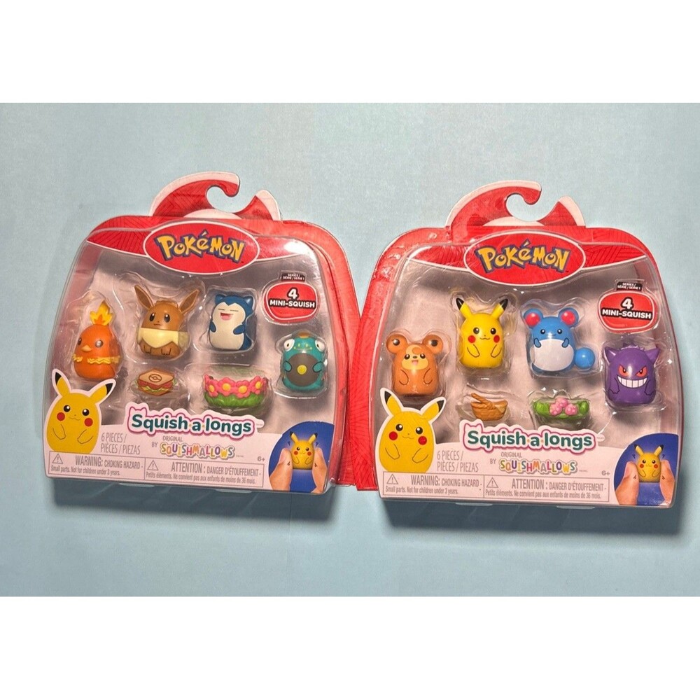 Pokémon Squishalongs Series 1 Mini Squish Set - 4 Piece x 2 (8 diff pcs)